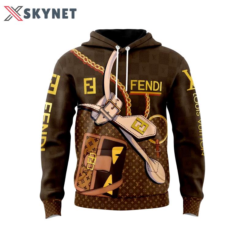 Louis vuitton fendi unisex hoodie outfit for men women luxury brand clothing Hoodie 3D