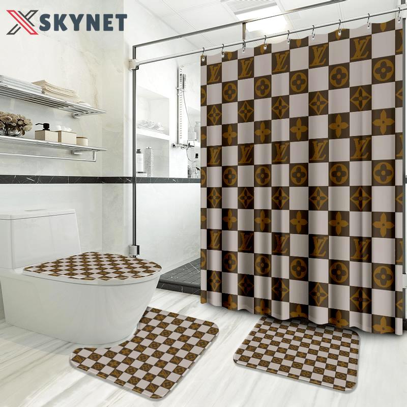 Louis vuitton home decor luxury fashion brand bath mat bathroom sets hypebeast Bathroom Set