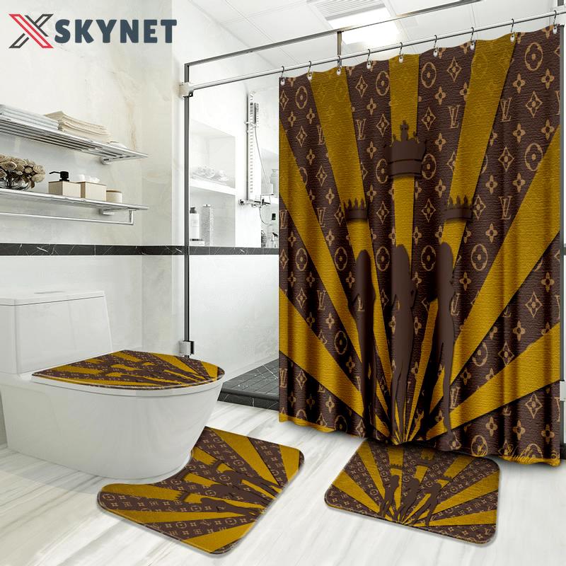 Louis vuitton hot fashion logo luxury brand bathroom set home decor Bathroom Set