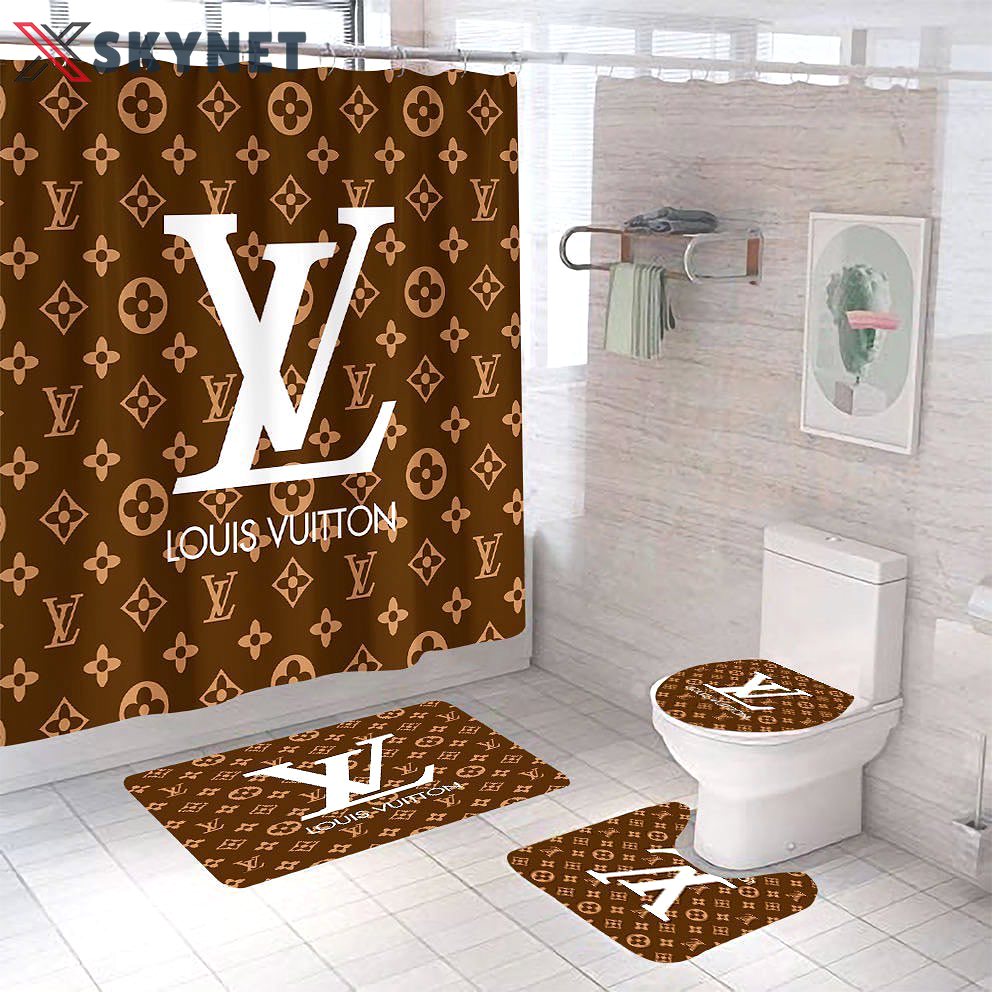 Louis vuitton light brown bathroom set home decor hypebeast luxury fashion brand bath mat Bathroom Set