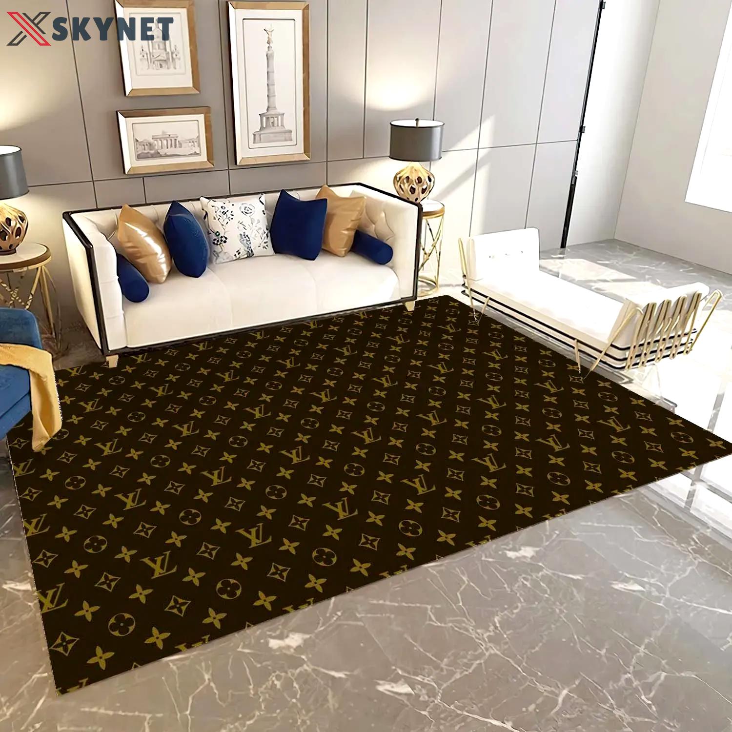 Louis vuitton limited logo type 1124. Upgrade Your Living Room with Luxury Home Decor: Area Carpets, Floor Decor, Door Mats, and Hot Gift Items with style a High-End Fashion Brand Rectangle Rug