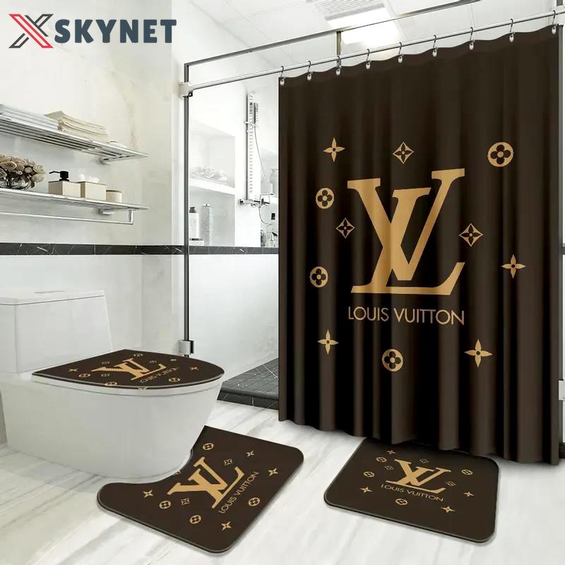 Louis vuitton logo limited luxury brand fashion bathroom set home decor Bathroom Set