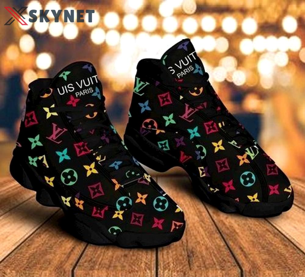 Louis vuitton luxury black Air Jordan 13 Sneakers For Fans Shoes Full Size Gifts For Men Women