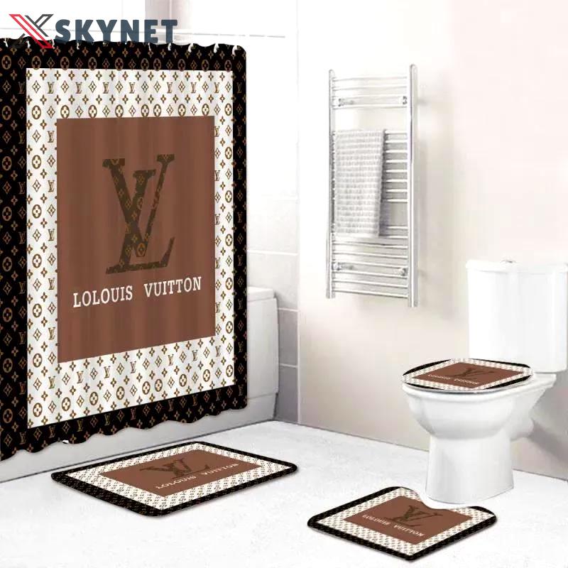 Louis vuitton lv louis vuitton - style bathroom set bath mat luxury fashion brand hypebeast home decor Bathroom Set