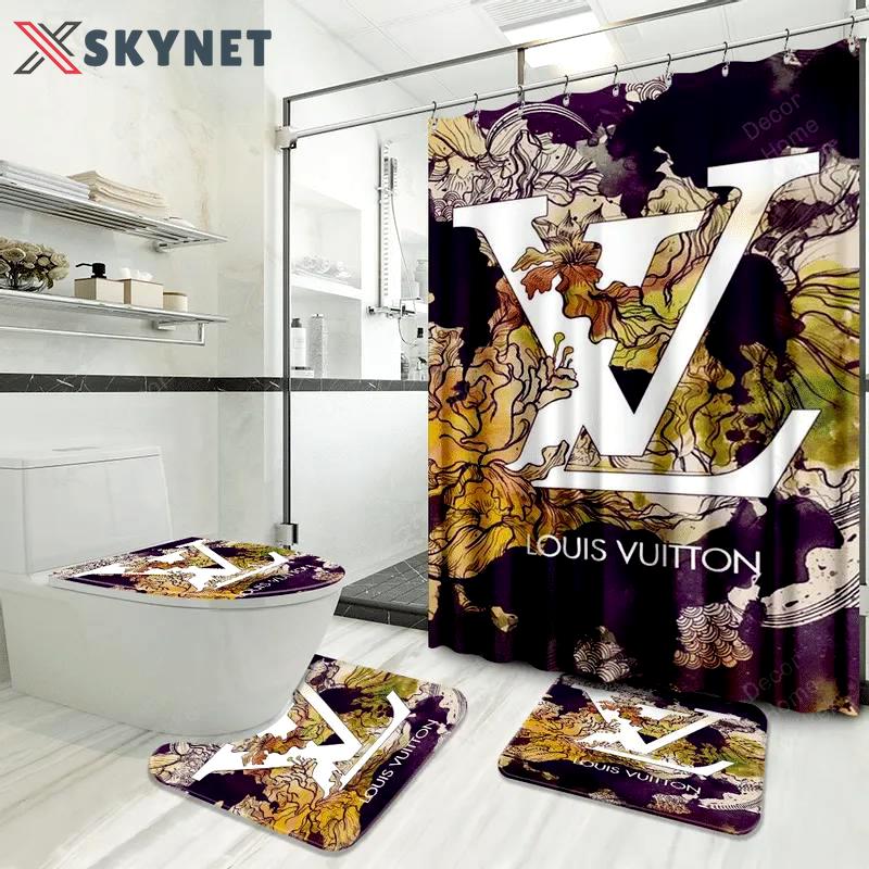 Louis vuitton lv louis vuitton bathroom set luxury fashion brand bath mat hypebeast home decor Bathroom Set