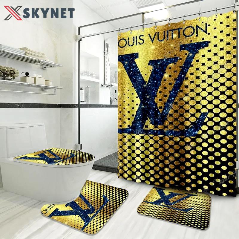 Louis vuitton lv louis vuitton luxury fashion brand home decor bath mat hypebeast bathroom sets Bathroom Set