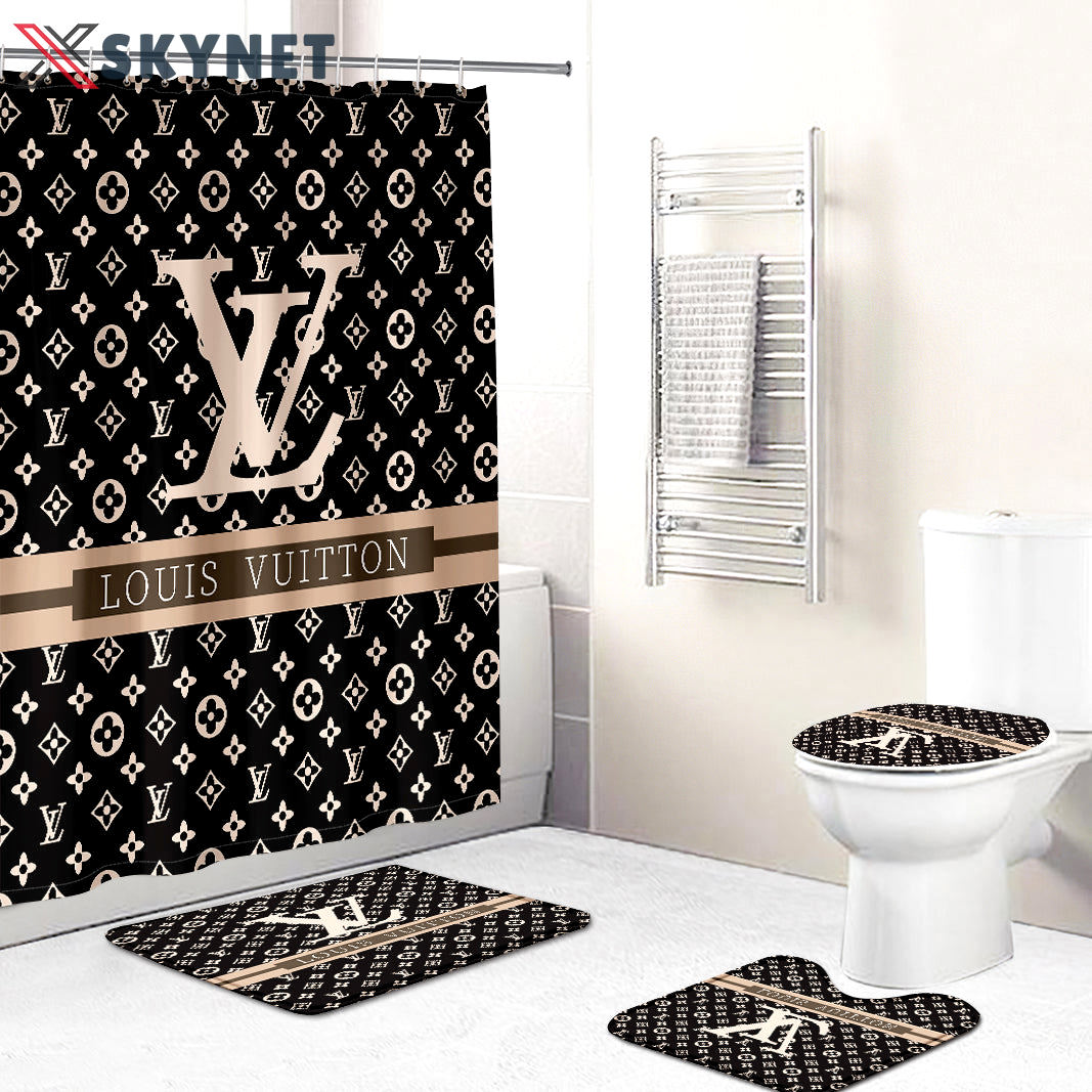 Louis vuitton lv monogram luxury fashion brand hypebeast bath mat home decor bathroom sets Bathroom Set