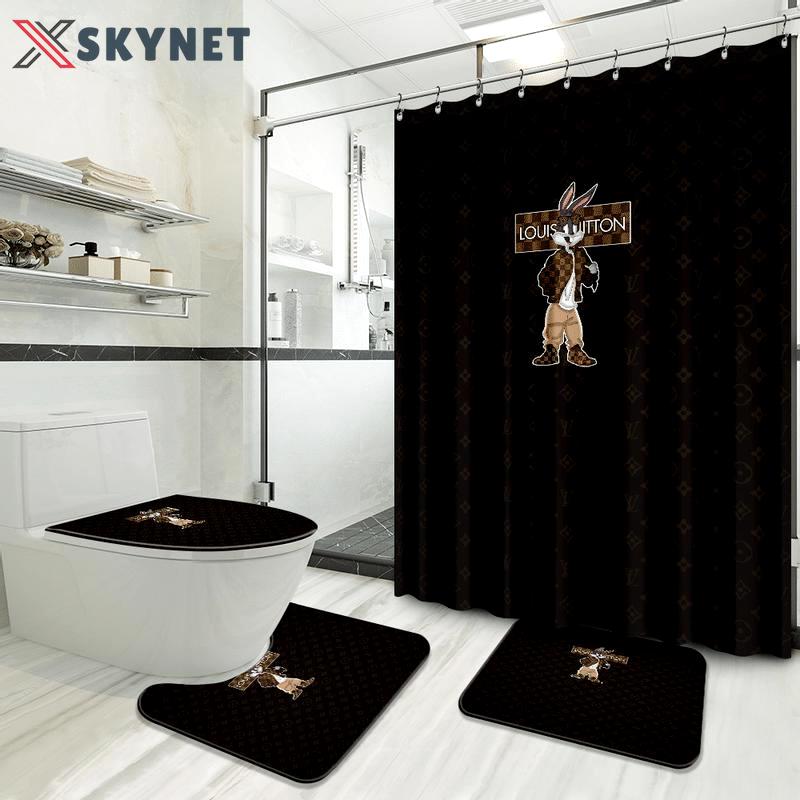 Louis vuitton rabbit home decor bathroom sets luxury fashion brand bath mat hypebeast Bathroom Set