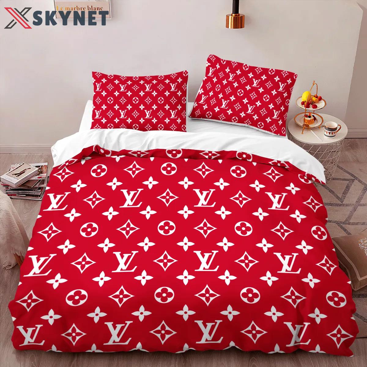 Louis vuitton suprme logo type 796 Bedding Sets luxury ideas premium fashion brand bedclothes blankets bedspread hyperbeast Bedroom sheets home decor covers bed linen duvet