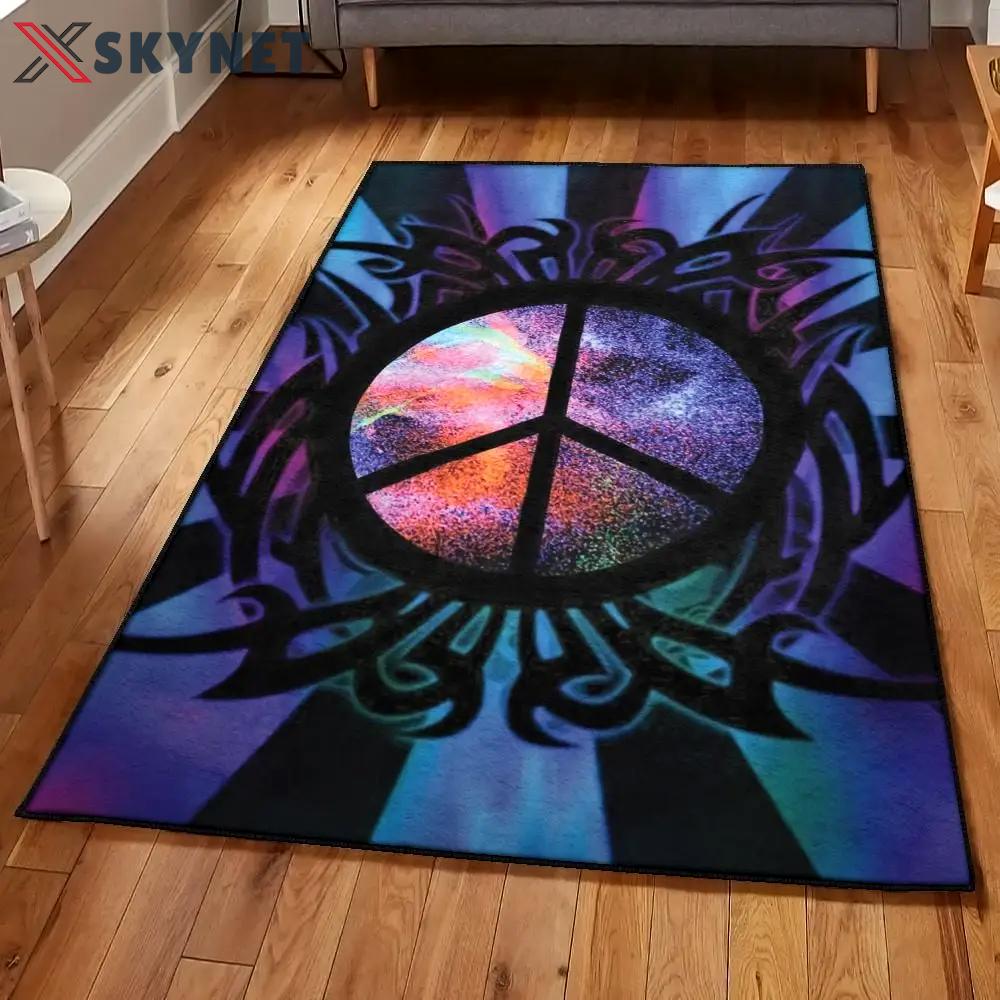 Love and peace kitchen rugs, peace rug Rectangle Rug
