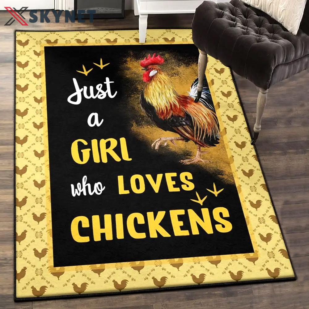 Love playroom rug, girl loves the chicken rug Rectangle Rug