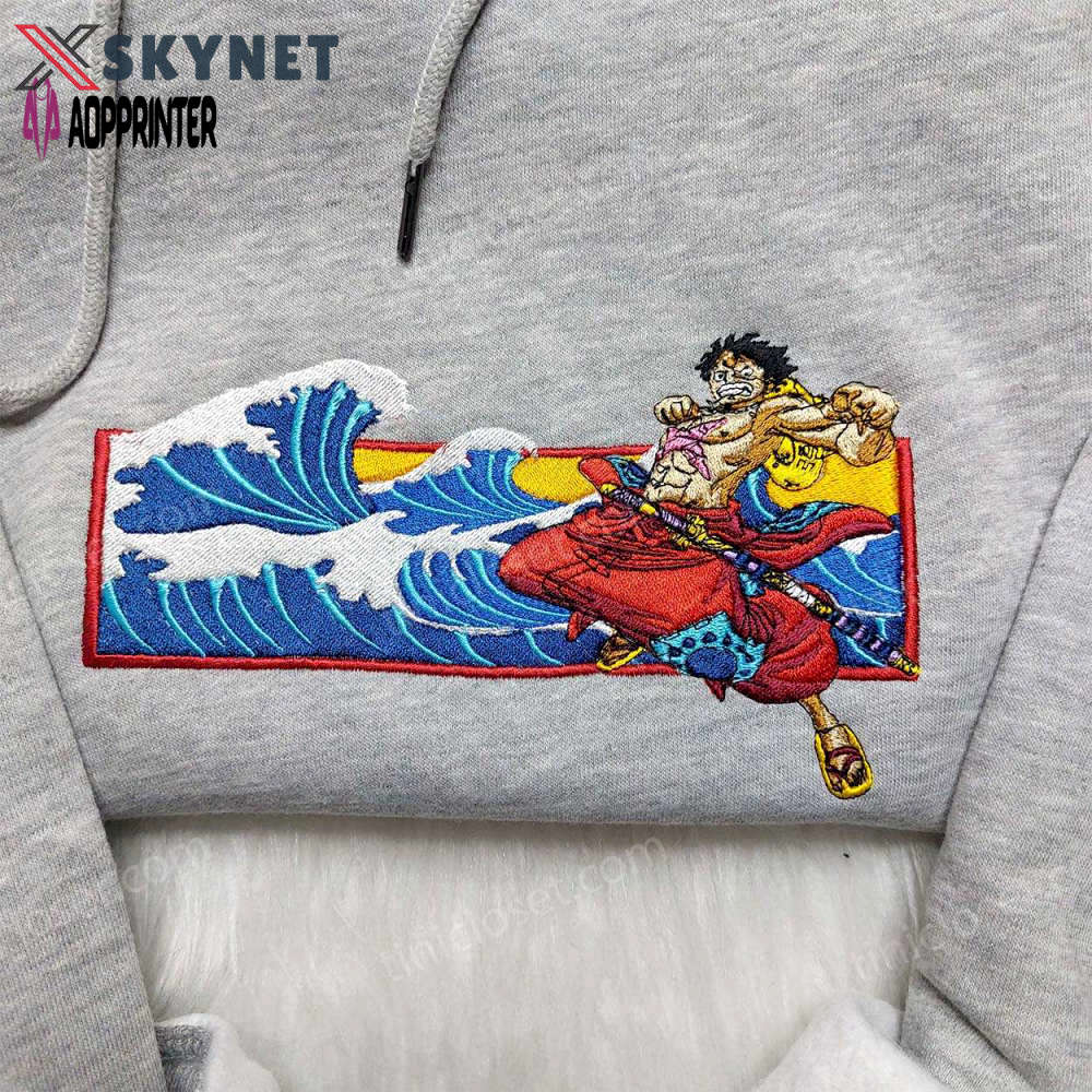 Luffy embroidered shirt one piece sweatshirt & anime hoodie: top-quality embroidered apparel! Embroidered Shirt