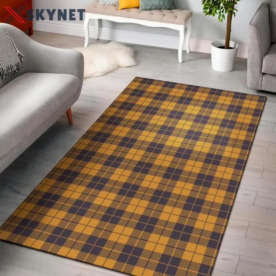 Lumberjack yellow pattern print area rug living room rug home decor Rectangle Rug