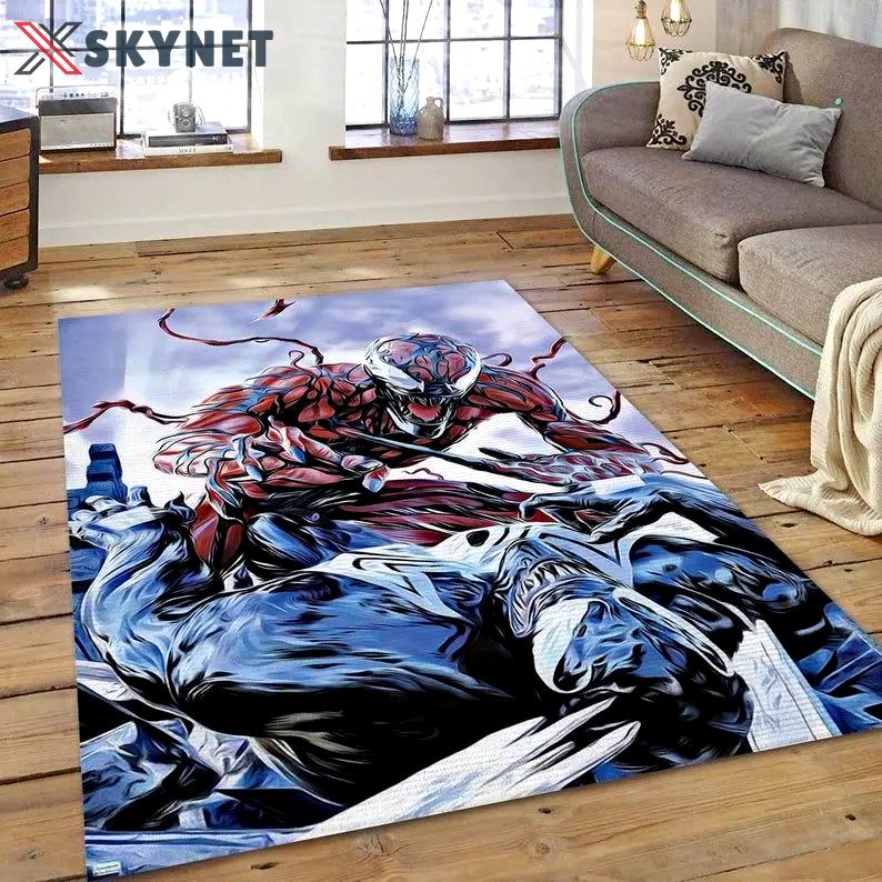 Marvel comics carnage battle with venom area rug living room Rectangle Rug