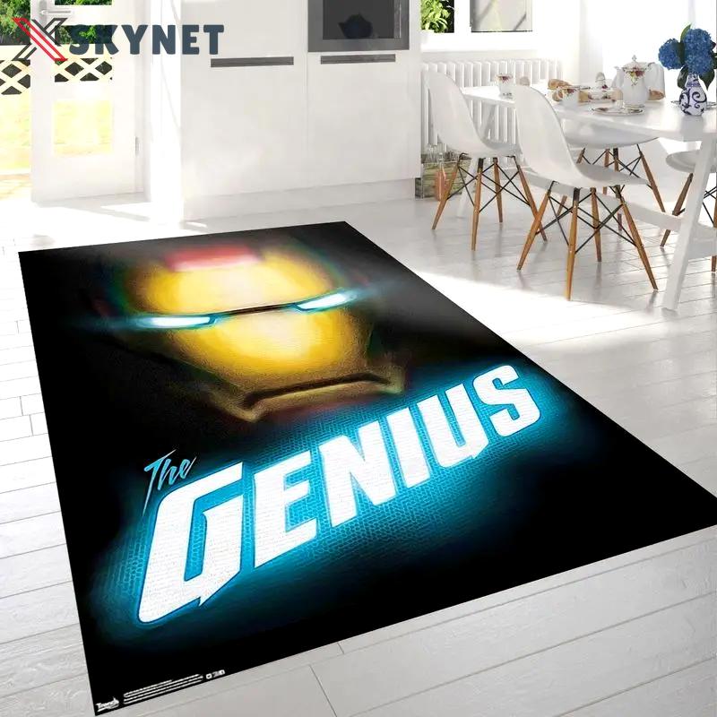 Marvel comics iron man genius area rug living room and bed room rug rug regtangle carpet floor decor home decor Rectangle Rug