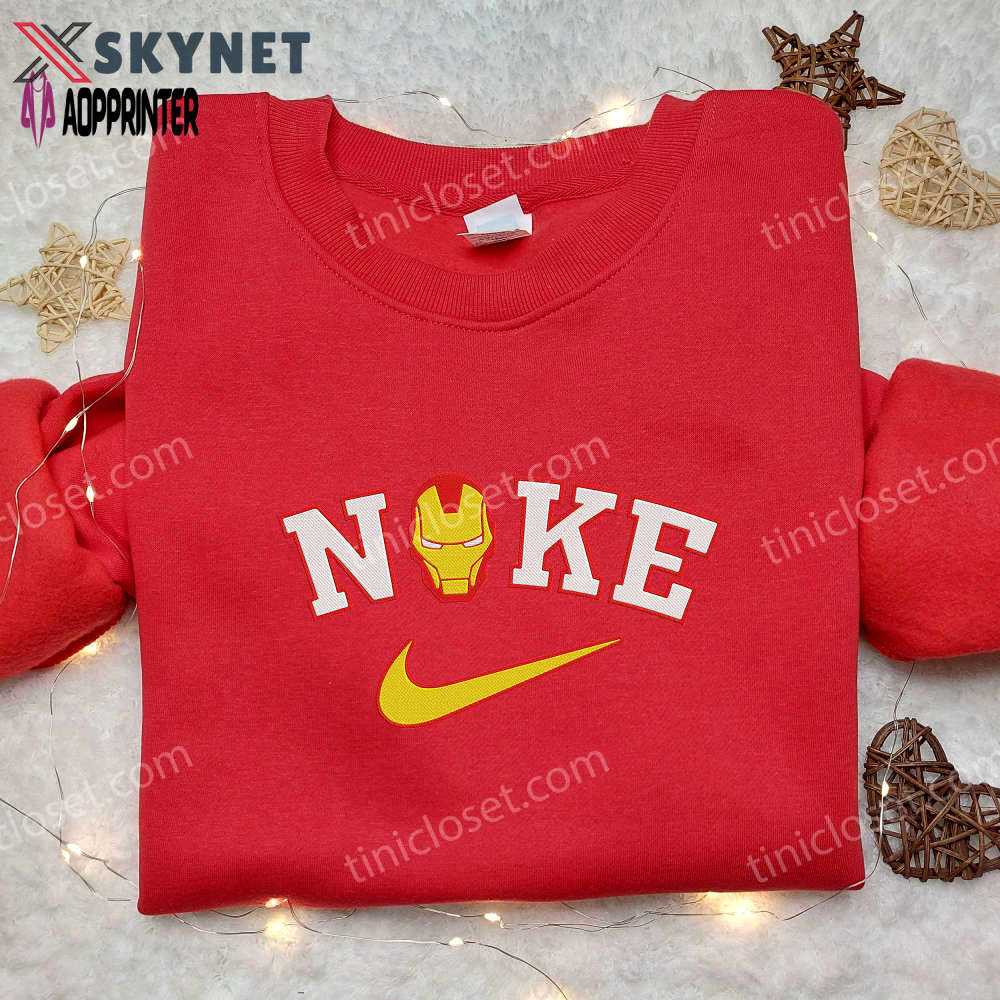 Marvel iron man nike embroidered shirt hoodie & sweatshirt: nike inspired collection Embroidered Shirt