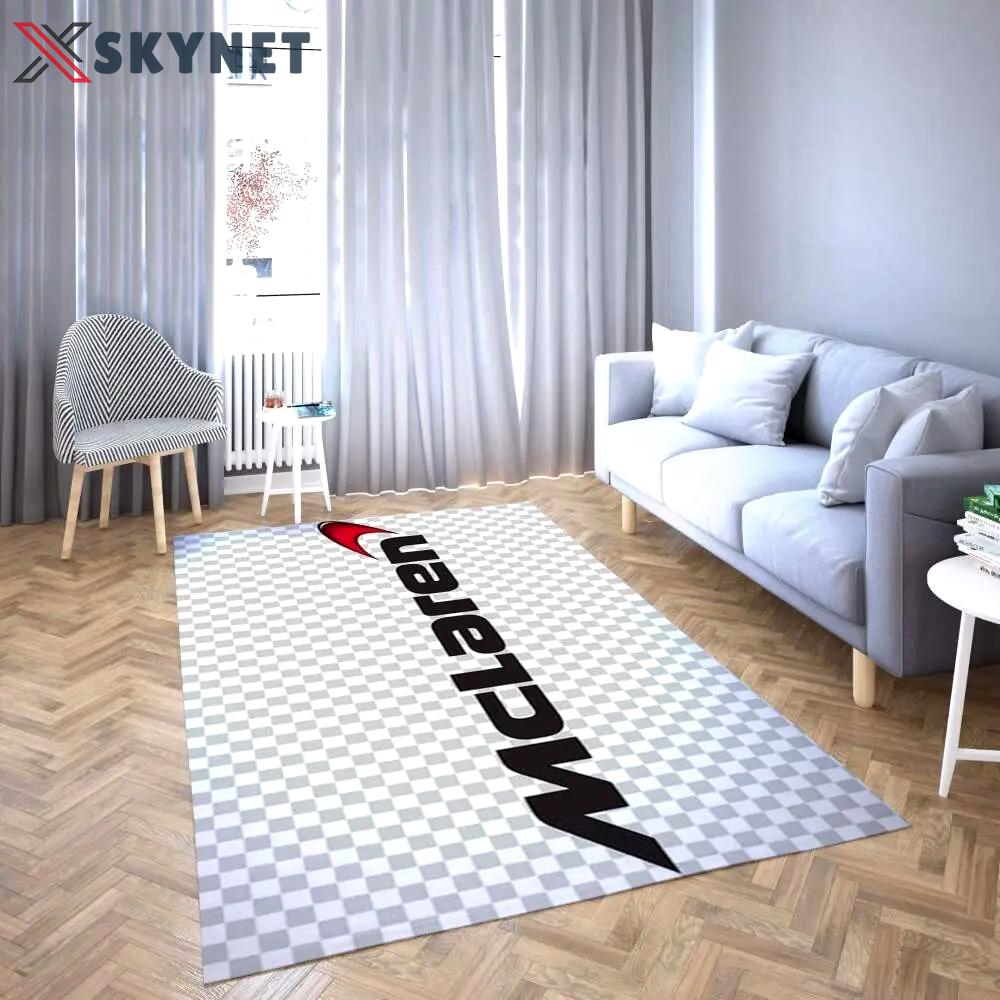 Mclaren logo area rug chequered living room carpet rug regtangle carpet floor decor home decor Rectangle Rug