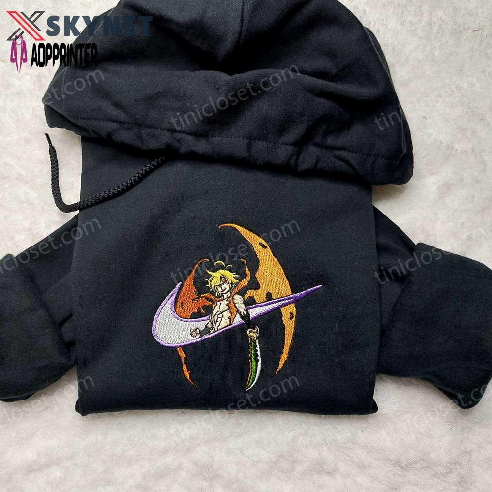 Meliodas nike embroidered shirt: the seven deadly sins anime tee – cool & unique! Embroidered Shirt