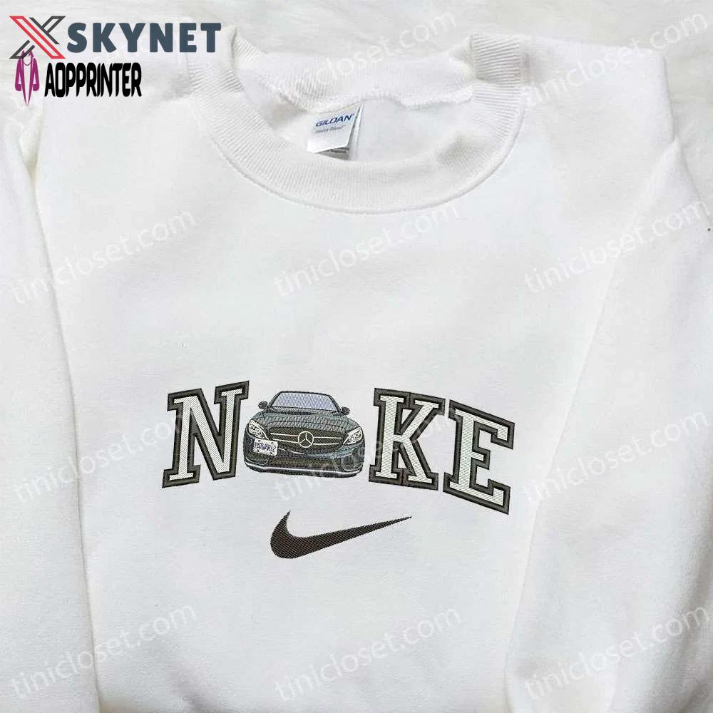 Mercedez x nike embroidered hoodie & transportation shirt – nike inspired apparel Embroidered Shirt