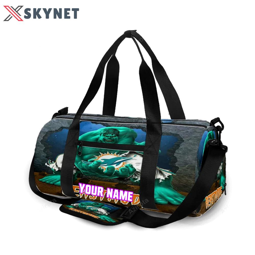 Miami dolphins best mode personalized name travel bag gym bag 808 Travel Bag