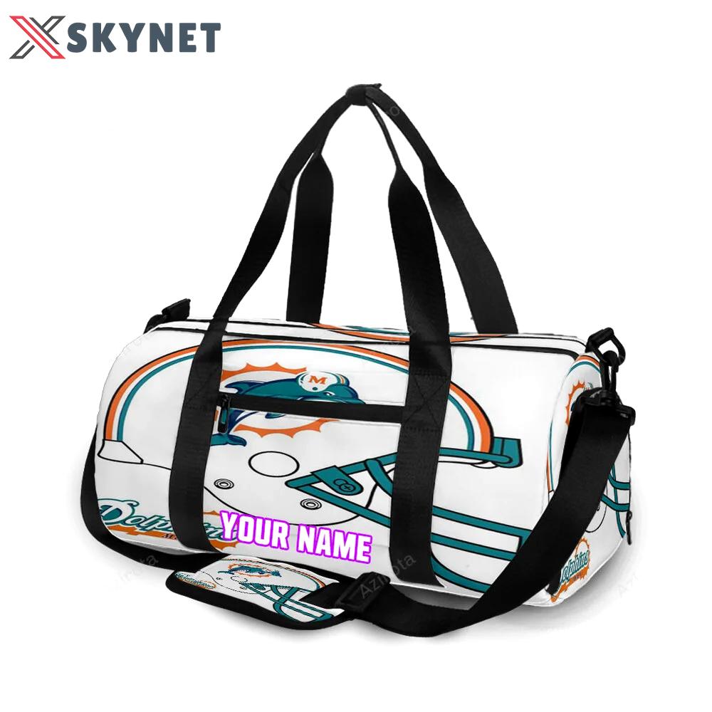 Miami dolphins helmet 1 personalized name travel bag gym bag 1972 Travel Bag