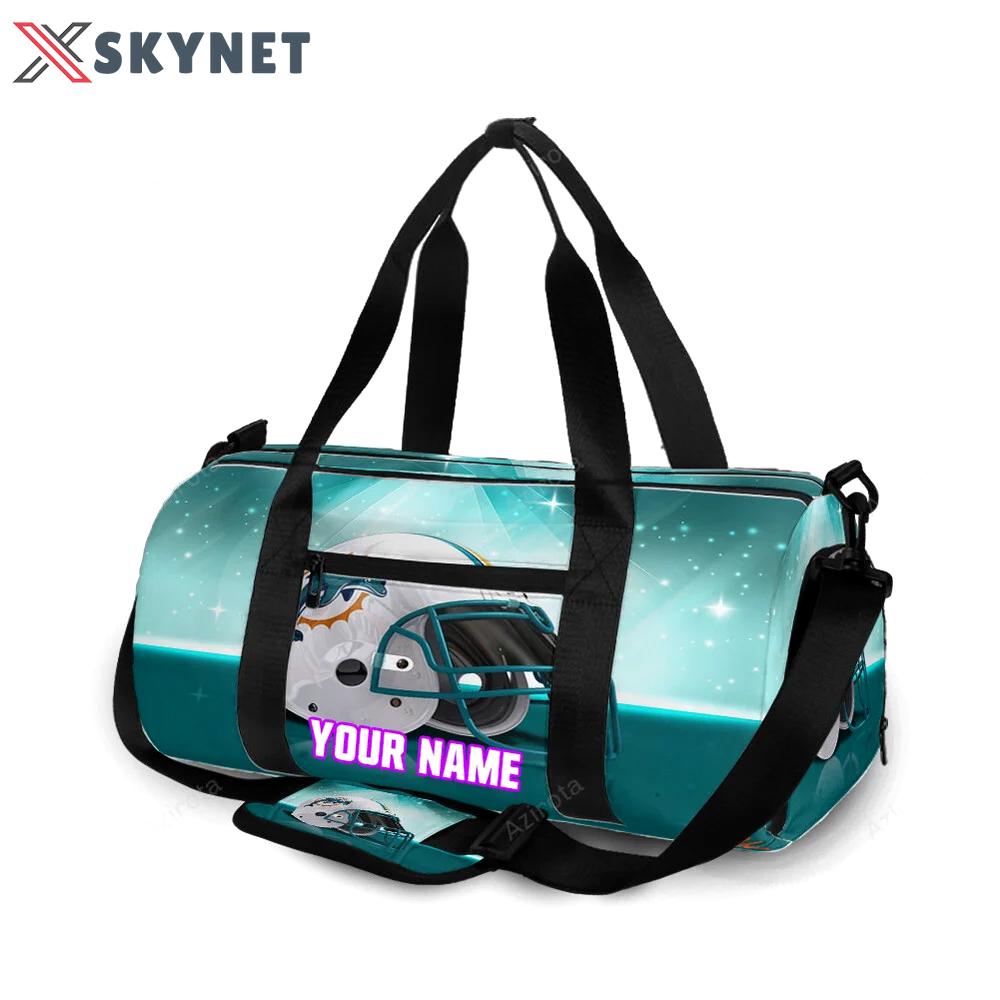 Miami dolphins helmet3 personalized name travel bag gym bag 1564 Travel Bag