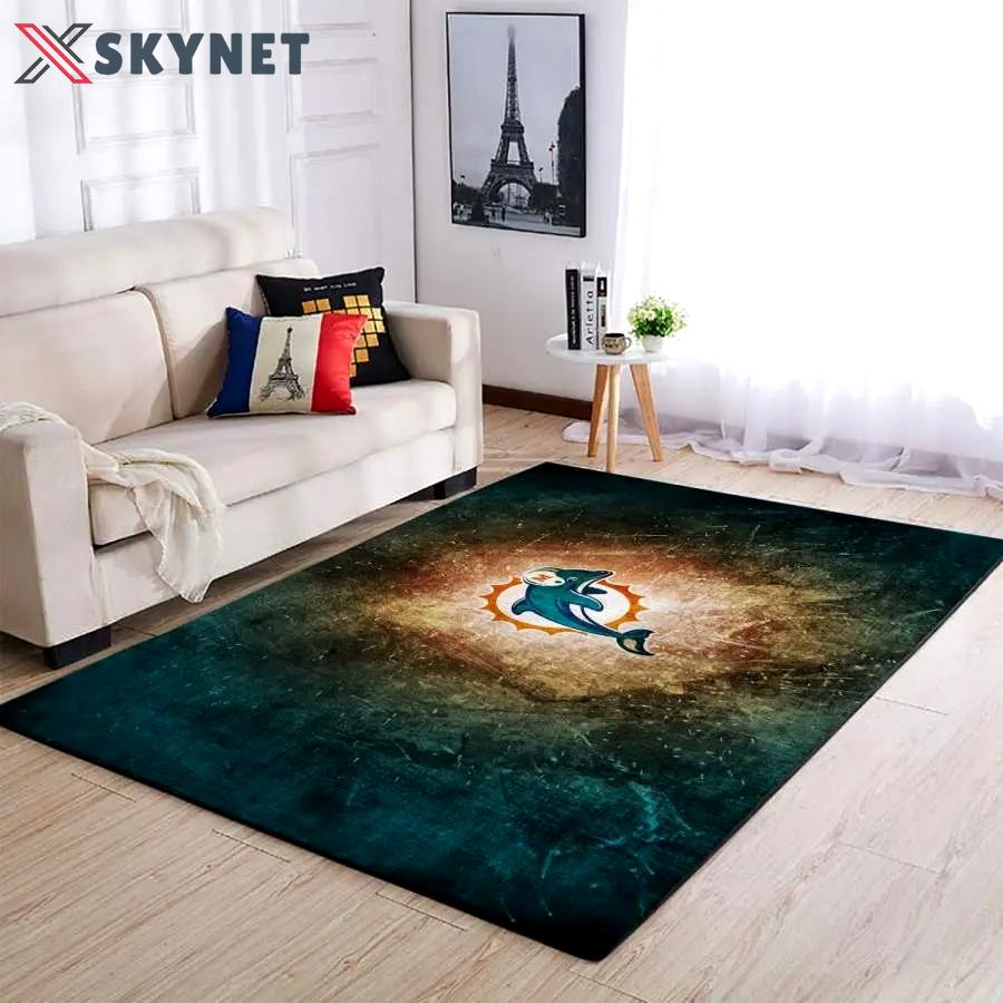 Miami dolphins living room rug home decor nfl football floor decor 191007 Rectangle Rug