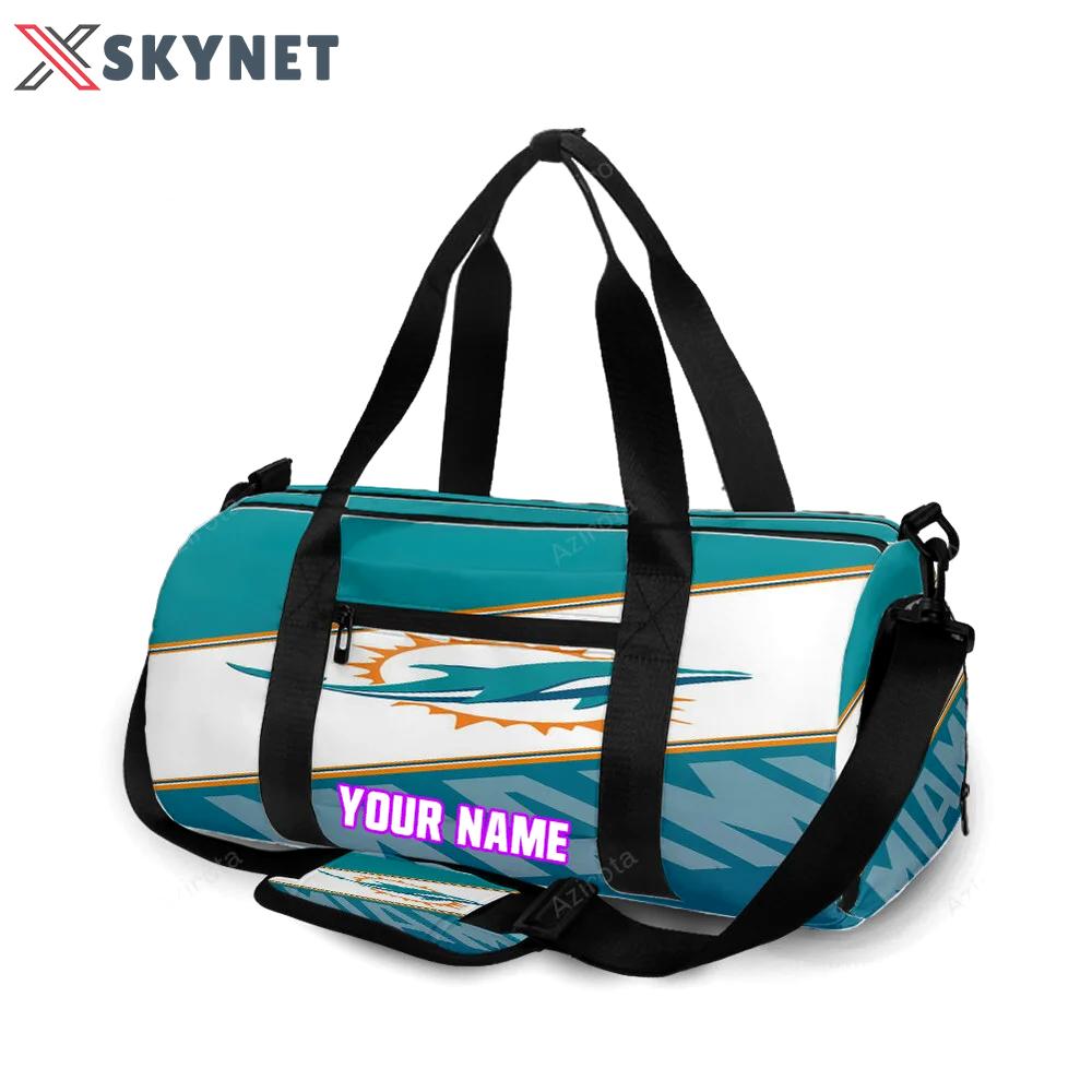 Miami dolphins logo 2 personalized name travel bag gym bag 1073 Travel Bag