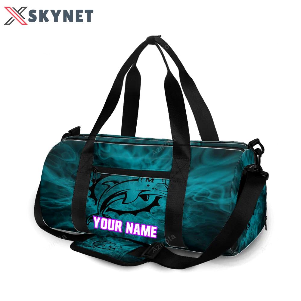 Miami dolphins logo 4 personalized name travel bag gym bag 1942 Travel Bag