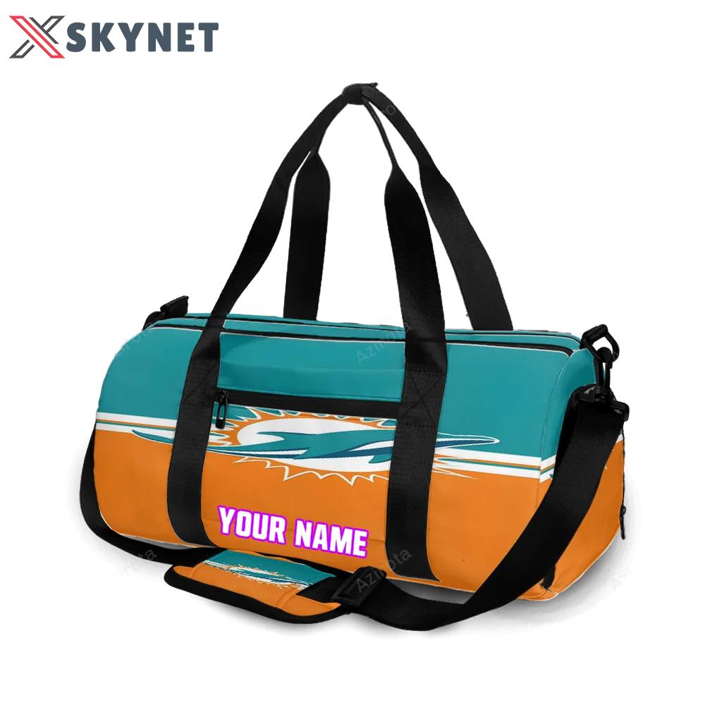 Miami dolphins logo 5 personalized name travel bag gym bag 567 Travel Bag
