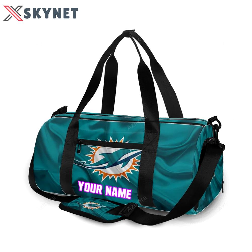Miami dolphins logo 6 personalized name travel bag gym bag 1526 Travel Bag