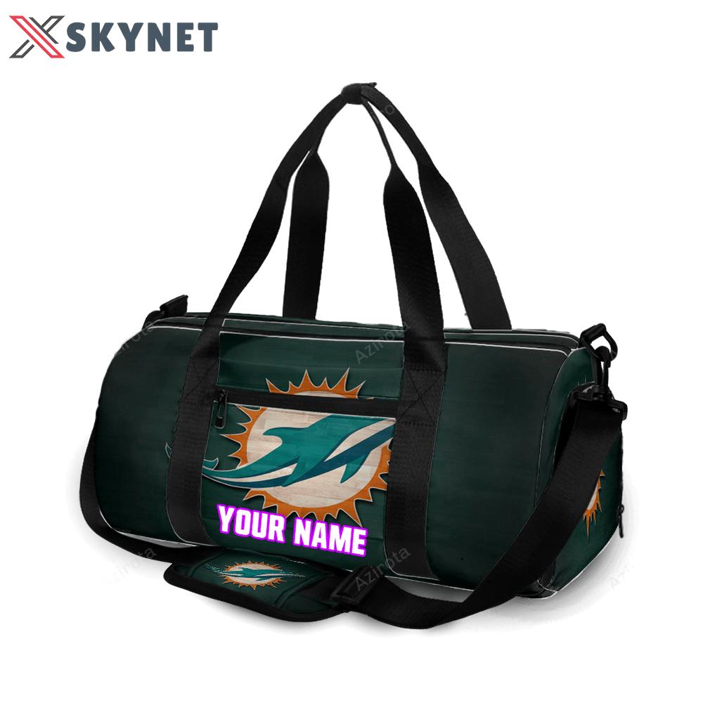 Miami dolphins logo 8 personalized name travel bag gym bag 1302 Travel Bag