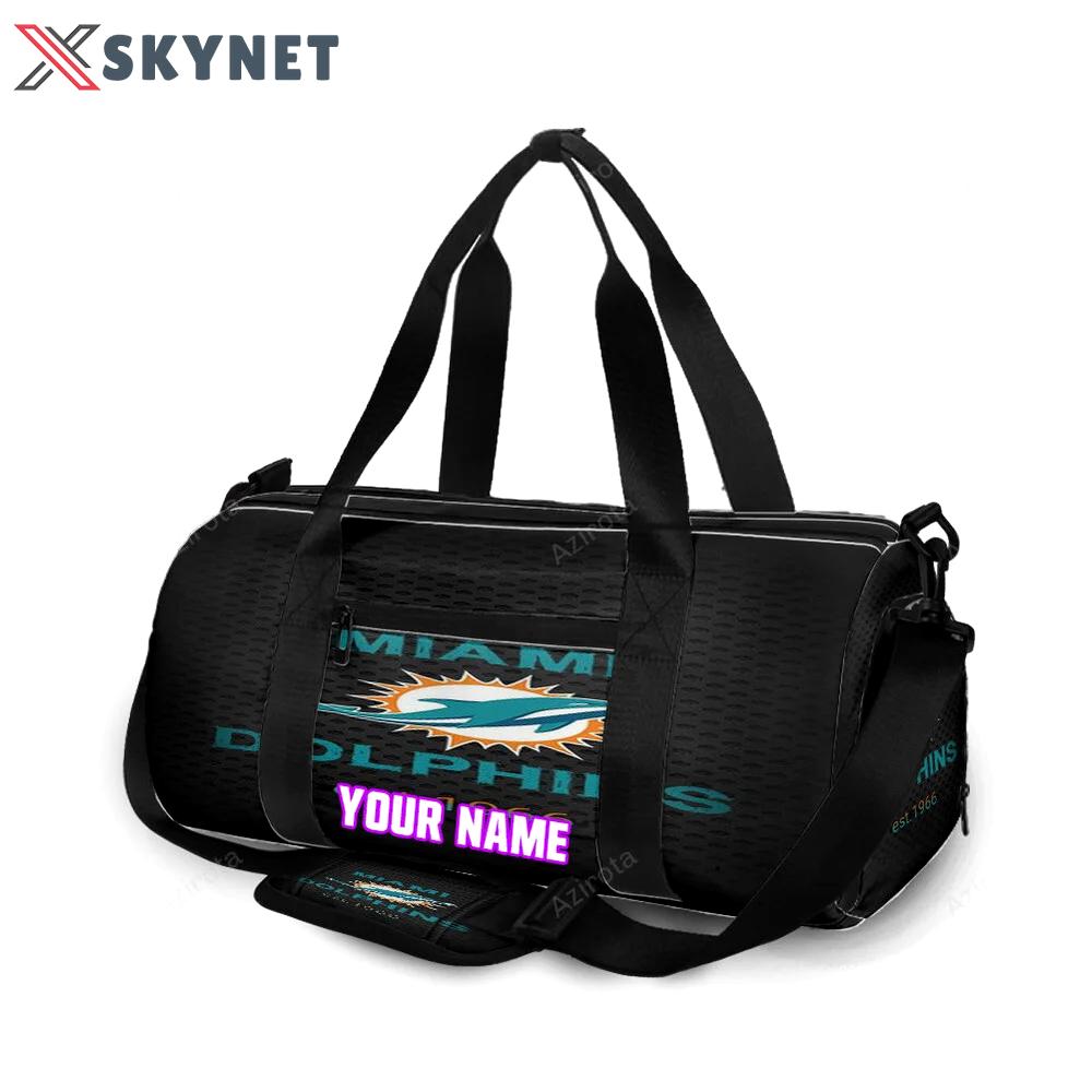 Miami dolphins logo personalized name travel bag gym bag 1059 Travel Bag