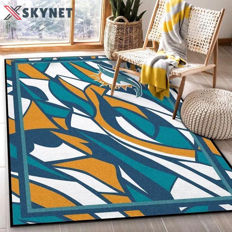 Miami dolphins nfl 37 area rug living room and bed room rug regtangle carpet Rectangle Rug