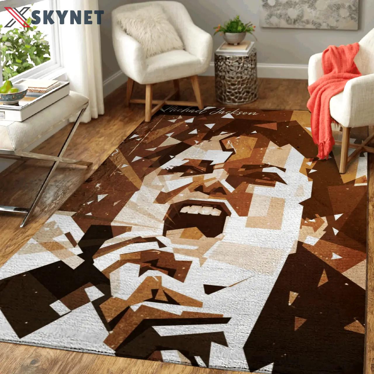 Michael jackson king of pop pop art area rug area rug living room carpet rug regtangle carpet floor decor home decor Rectangle Rug