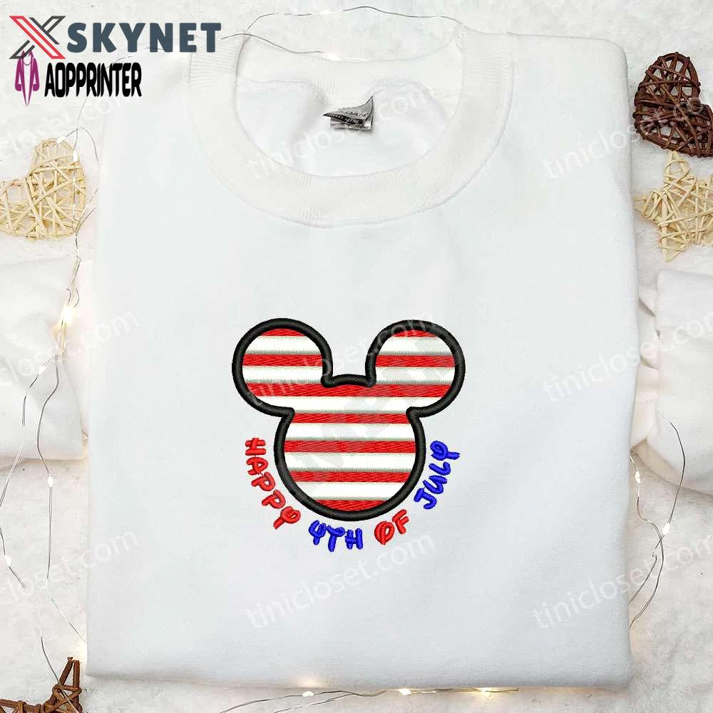 Mickey mouse happy 4th of july embroidered shirt: disney s best patriotic shirts Embroidered Shirt