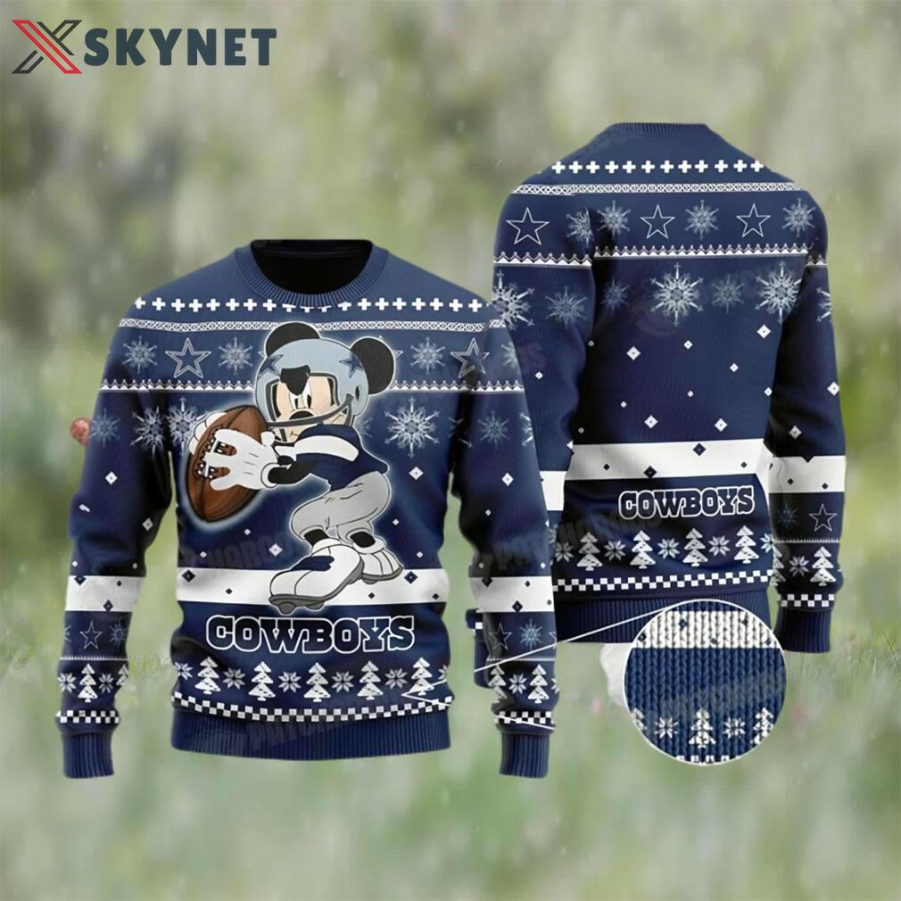 Mickey mouse nfl dallas cowboys ugly christmas sweater gift for disney fan Christmas Ugly Sweater