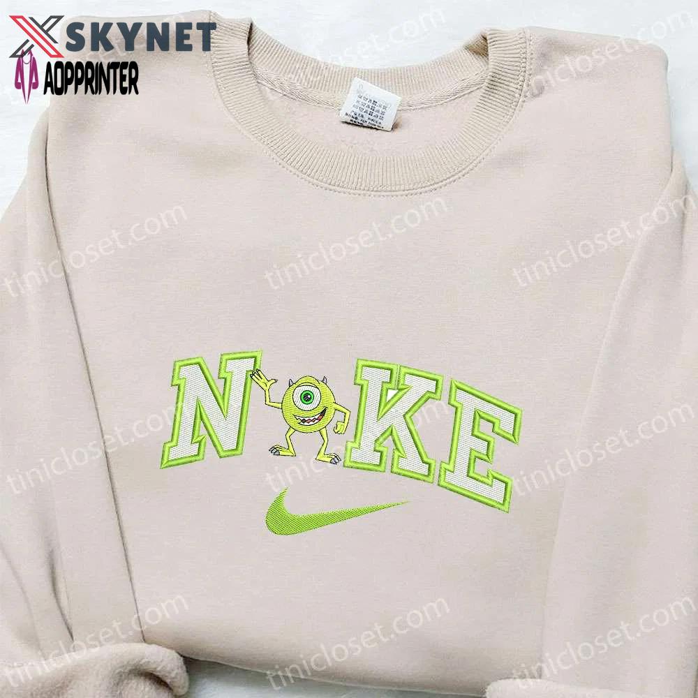 Mike wazowski x nike cartoon embroidered tshirt – best nike inspired birthday gift Embroidered Shirt