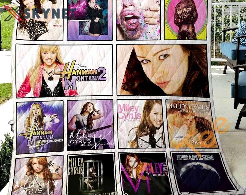 Miley cyrus singer fleece blanket, mink sherpa blanket, american singer blanket, miley ray cyrus quilt Quilt Blanket
