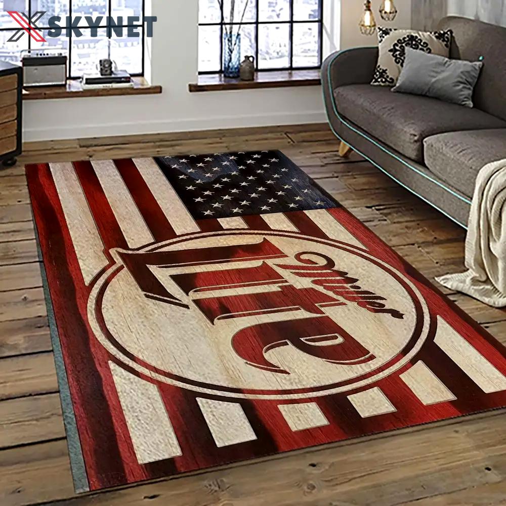 Miller lite american style beer retangle carpet area rug home decor gift best present for friends ml34 Rectangle Rug