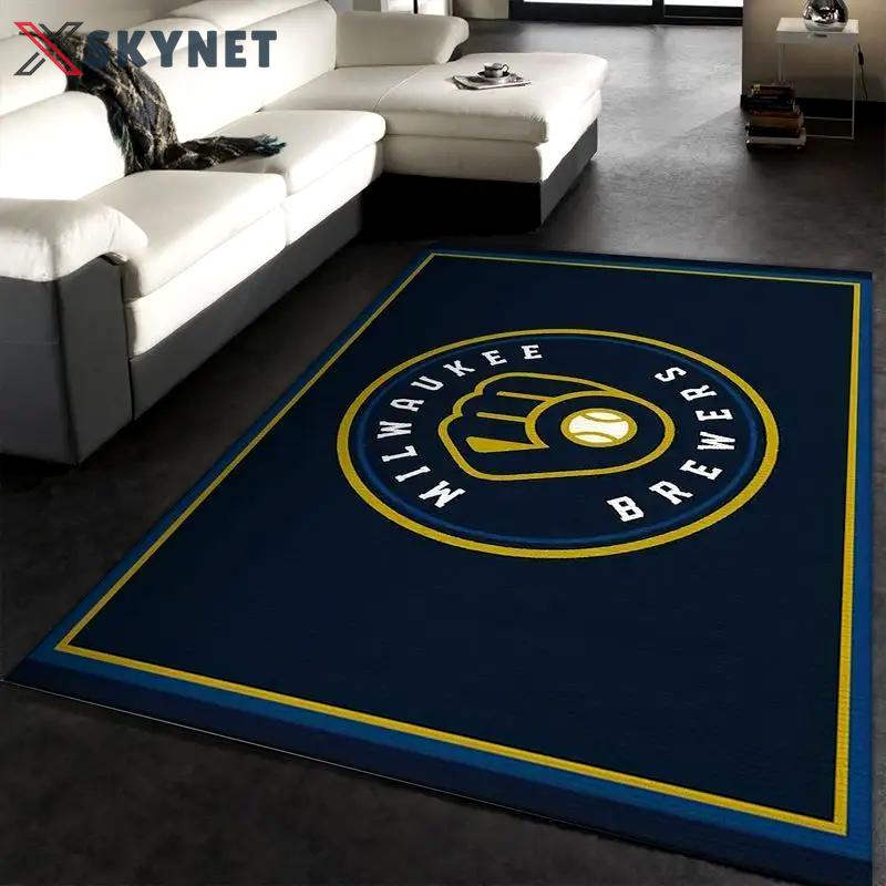 Milwaukee brewers area rug mlb team logo carpet living room rugs decor 17 Rectangle Rug