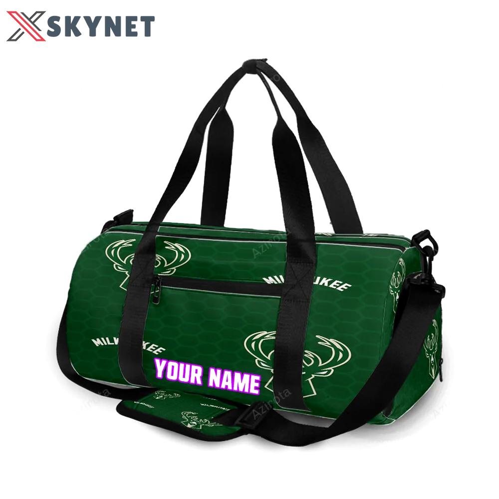 Milwaukee bucks emblem v44 personalized name travel bag gym bag 2050 Travel Bag