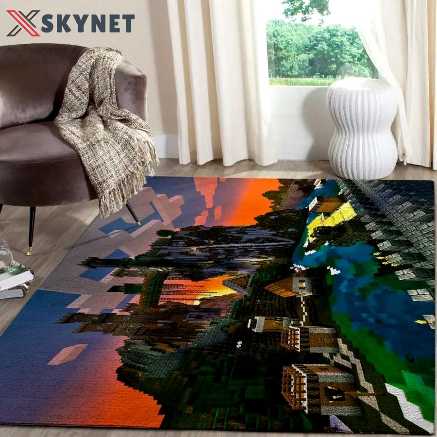 Minecraft area rug living room rug home decor video game gfd 19120613 Rectangle Rug