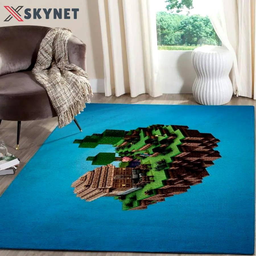 Minecraft area rug living room rug home decor video game gfd 19120614 Rectangle Rug
