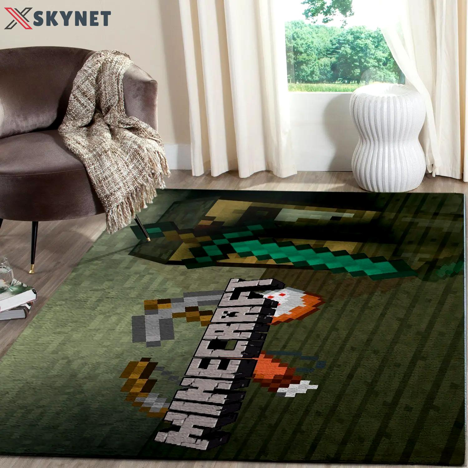 Minecraft area rug video game carpet gamer living room rugs rug regtangle carpet floor decor home decor v205 Rectangle Rug