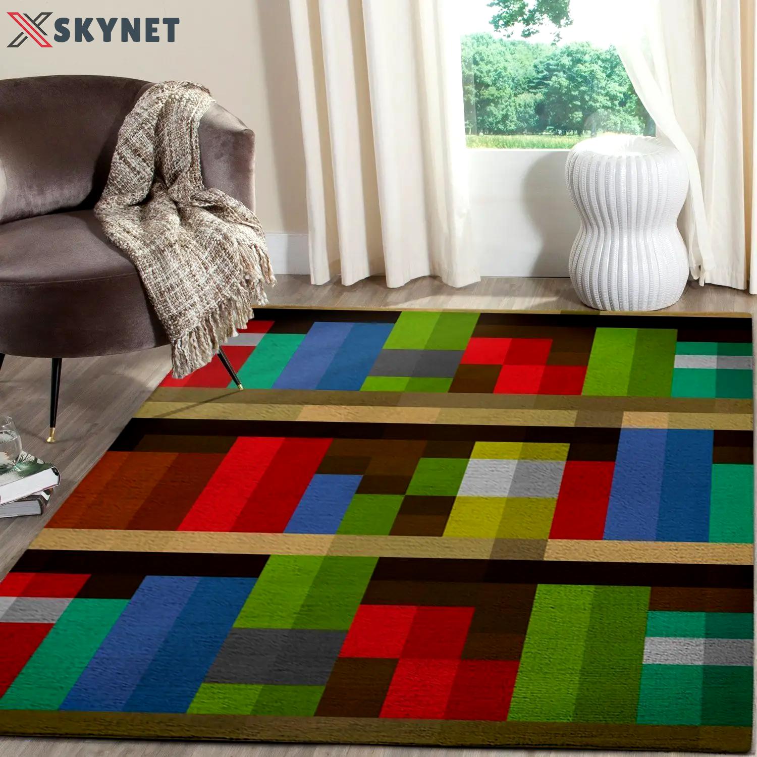 Minecraft area rug video game carpet gamer living room rugs rug regtangle carpet floor decor home decor v267 Rectangle Rug
