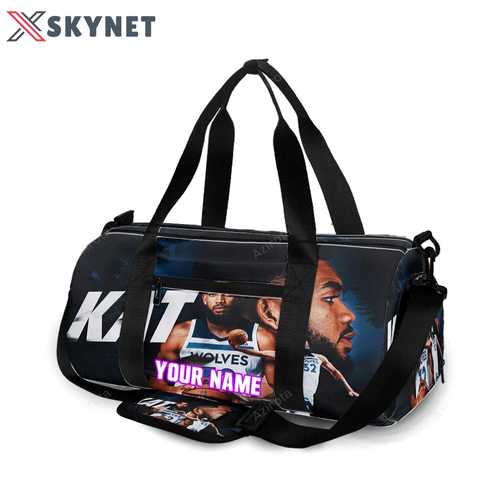 Minnesota timberwolves 32 karl anthony towns v31 personalized name travel bag gym bag 1770 Travel Bag