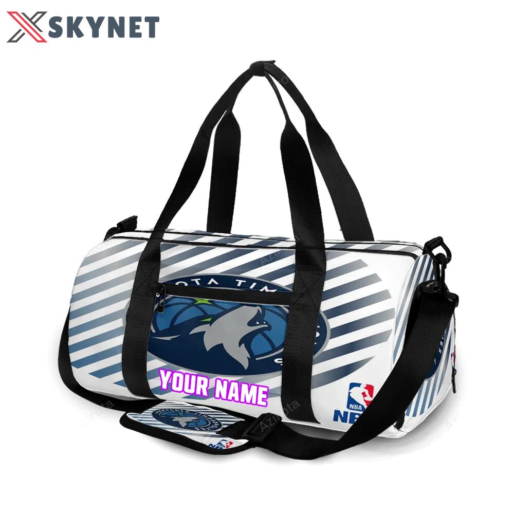 Minnesota timberwolves emblem v48 personalized name travel bag gym bag 1980 Travel Bag