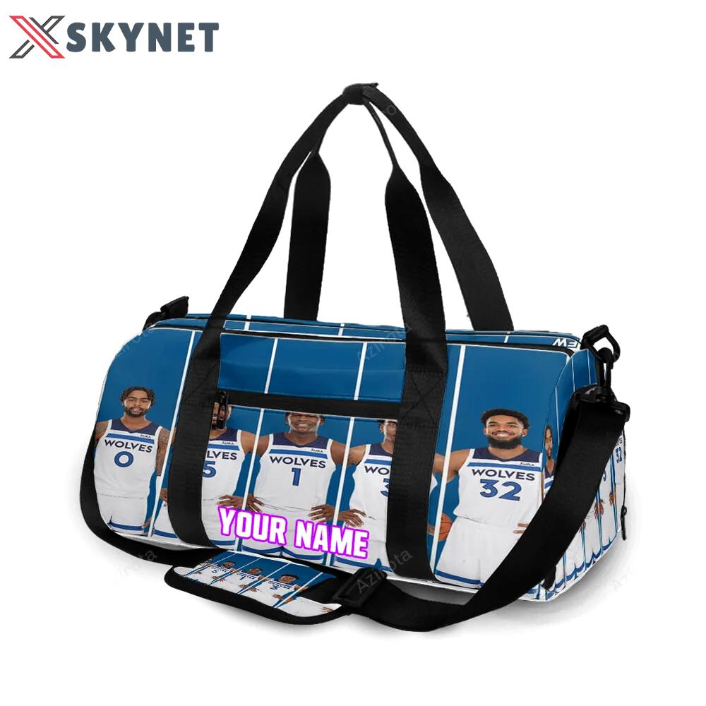 Minnesota timberwolves players v37 personalized name travel bag gym bag 1322 Travel Bag