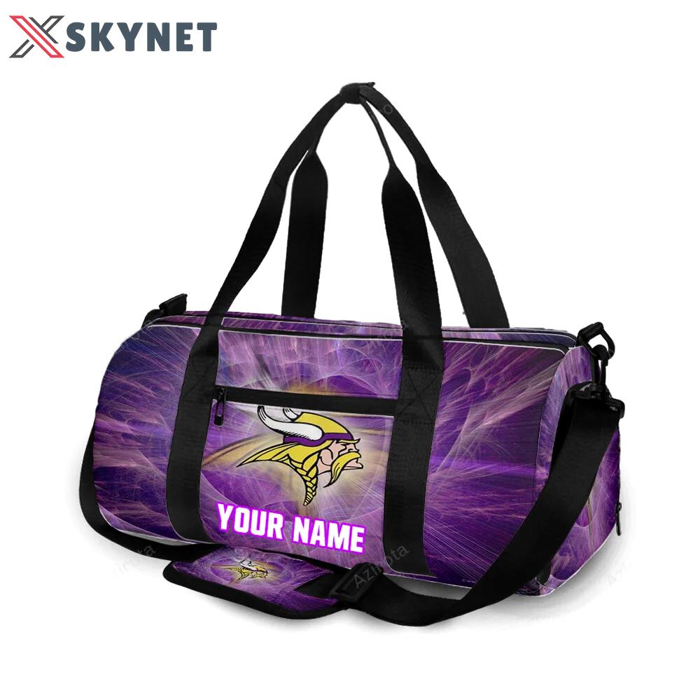 Minnesota vikings emblem v2 personalized name travel bag gym bag 22 Travel Bag